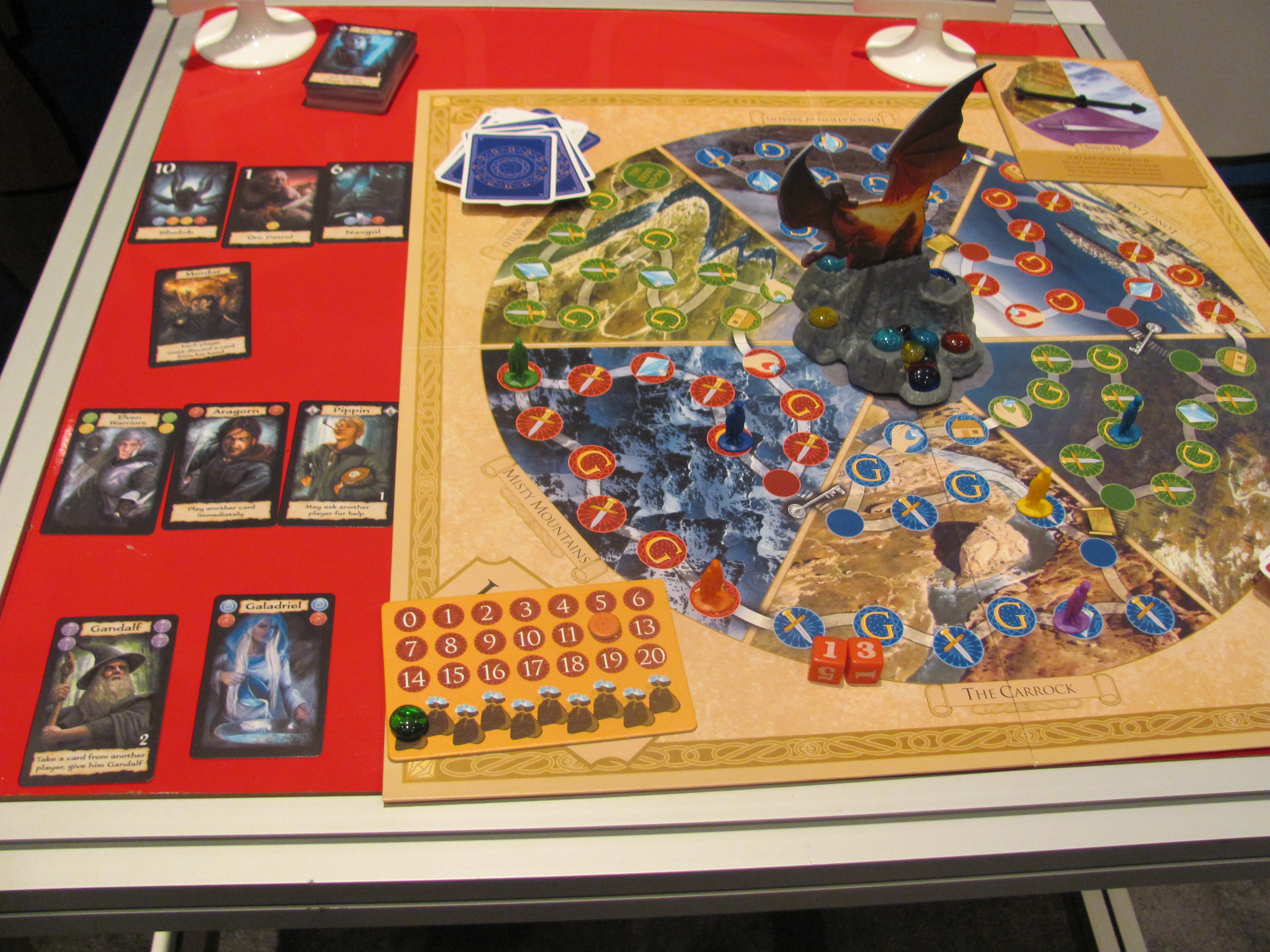 The Hobbit Board Game and Lord of the Rings Card Game by