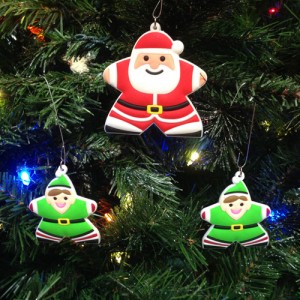 Santa and Elf Meeple Ornaments