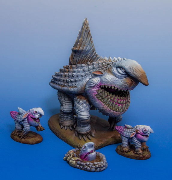 Land Shark and Pups Purple Pawn